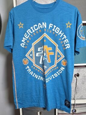 American Fighter Men's Blue Graphic Training Division Tee